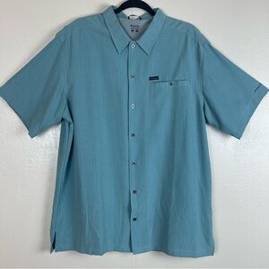Columbia Omni Shield Men's Blue Short Sleeve button up Shirt